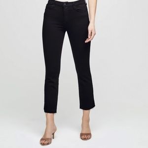 L'Agence Black Sada Cropped Slim Jeans 26